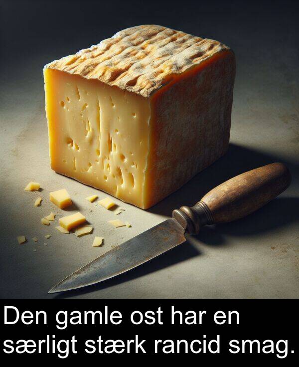 gamle: Den gamle ost har en særligt stærk rancid smag.