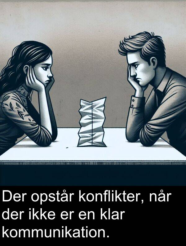 konflikter: Der opstår konflikter, når der ikke er en klar kommunikation.