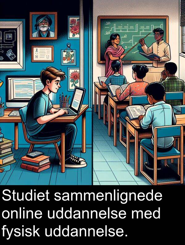 uddannelse: Studiet sammenlignede online uddannelse med fysisk uddannelse.