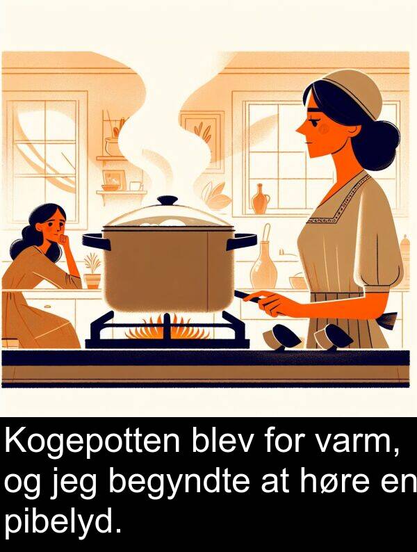 varm: Kogepotten blev for varm, og jeg begyndte at høre en pibelyd.
