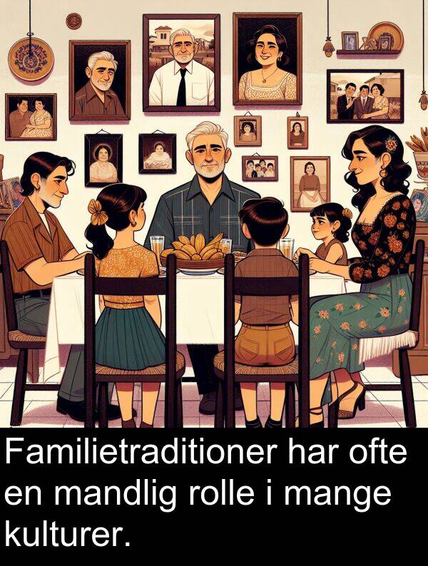 kulturer: Familietraditioner har ofte en mandlig rolle i mange kulturer.