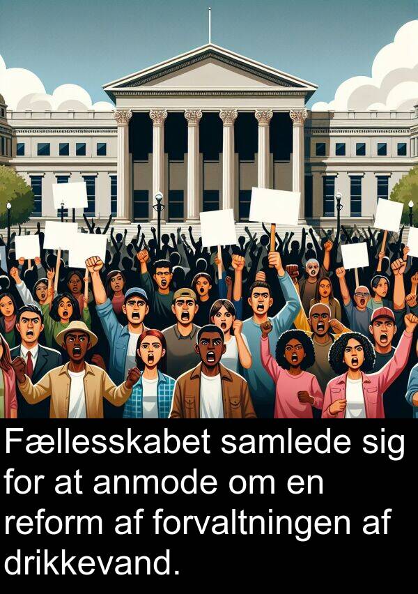 forvaltningen: Fællesskabet samlede sig for at anmode om en reform af forvaltningen af drikkevand.