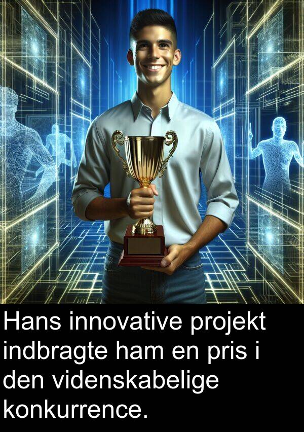 konkurrence: Hans innovative projekt indbragte ham en pris i den videnskabelige konkurrence.