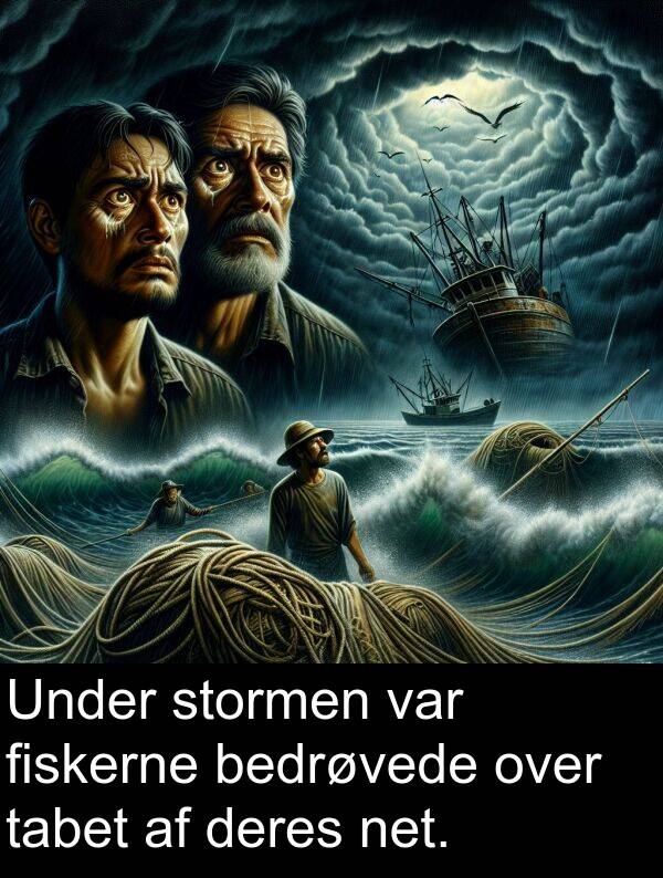 fiskerne: Under stormen var fiskerne bedrøvede over tabet af deres net.