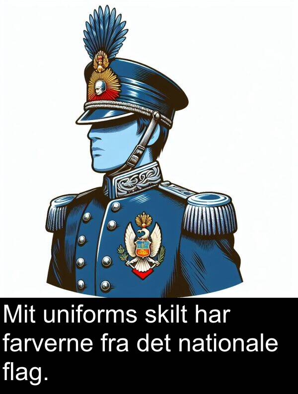 uniforms: Mit uniforms skilt har farverne fra det nationale flag.