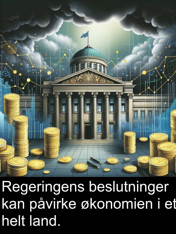 økonomien: Regeringens beslutninger kan påvirke økonomien i et helt land.