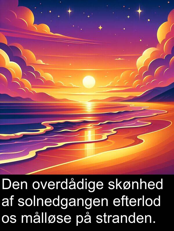 målløse: Den overdådige skønhed af solnedgangen efterlod os målløse på stranden.