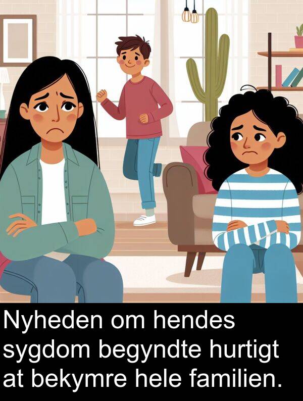 hurtigt: Nyheden om hendes sygdom begyndte hurtigt at bekymre hele familien.
