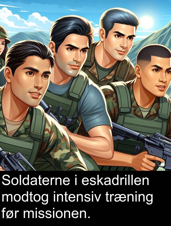 missionen: Soldaterne i eskadrillen modtog intensiv træning før missionen.