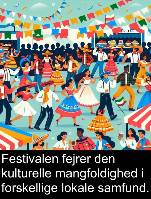 kulturelle: Festivalen fejrer den kulturelle mangfoldighed i forskellige lokale samfund.