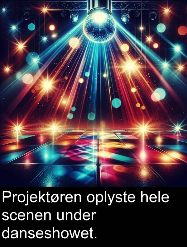 danseshowet: Projektøren oplyste hele scenen under danseshowet.