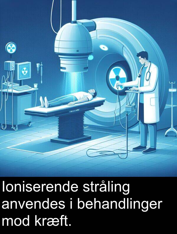 kræft: Ioniserende stråling anvendes i behandlinger mod kræft.