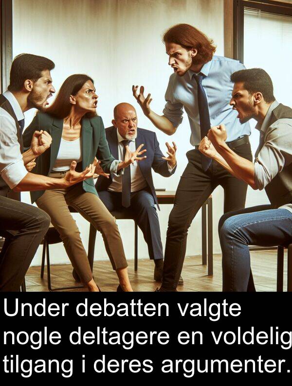 voldelig: Under debatten valgte nogle deltagere en voldelig tilgang i deres argumenter.