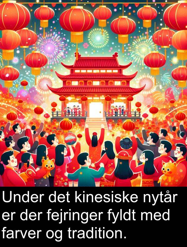kinesiske: Under det kinesiske nytår er der fejringer fyldt med farver og tradition.