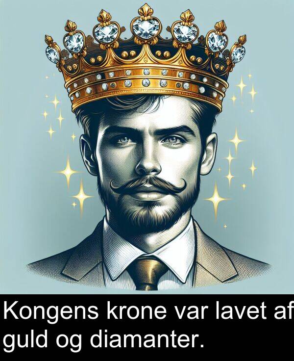 krone: Kongens krone var lavet af guld og diamanter.