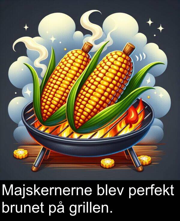 grillen: Majskernerne blev perfekt brunet på grillen.