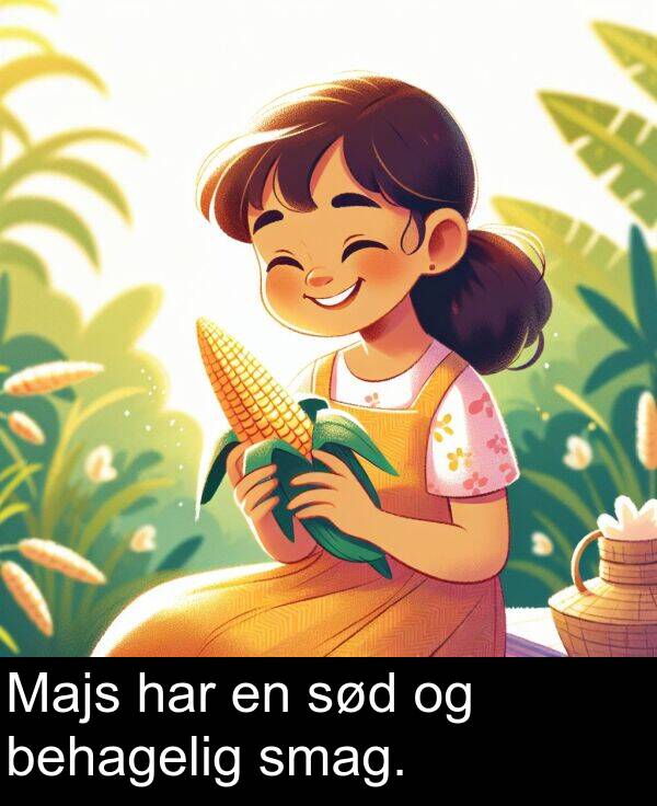 har: Majs har en sød og behagelig smag.