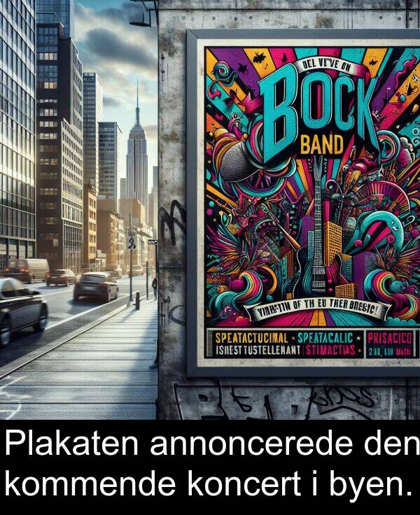 koncert: Plakaten annoncerede den kommende koncert i byen.