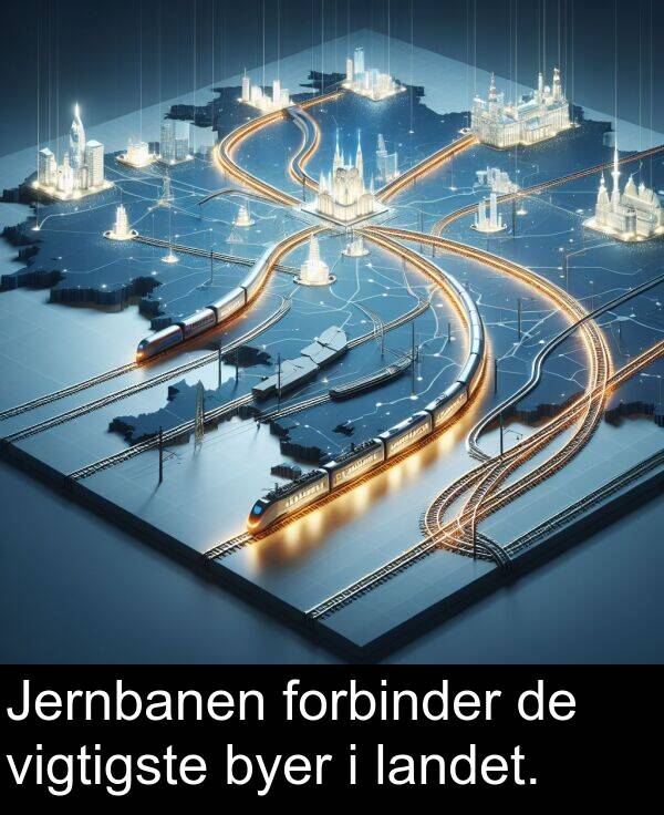 vigtigste: Jernbanen forbinder de vigtigste byer i landet.