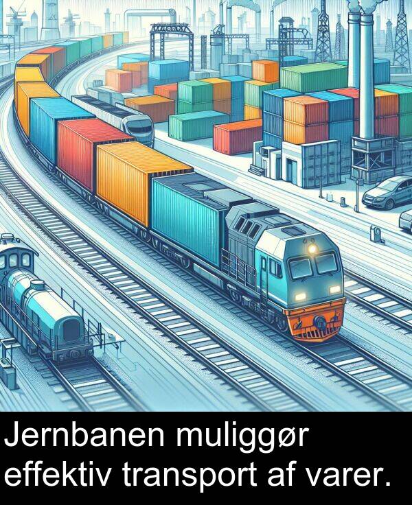 varer: Jernbanen muliggør effektiv transport af varer.