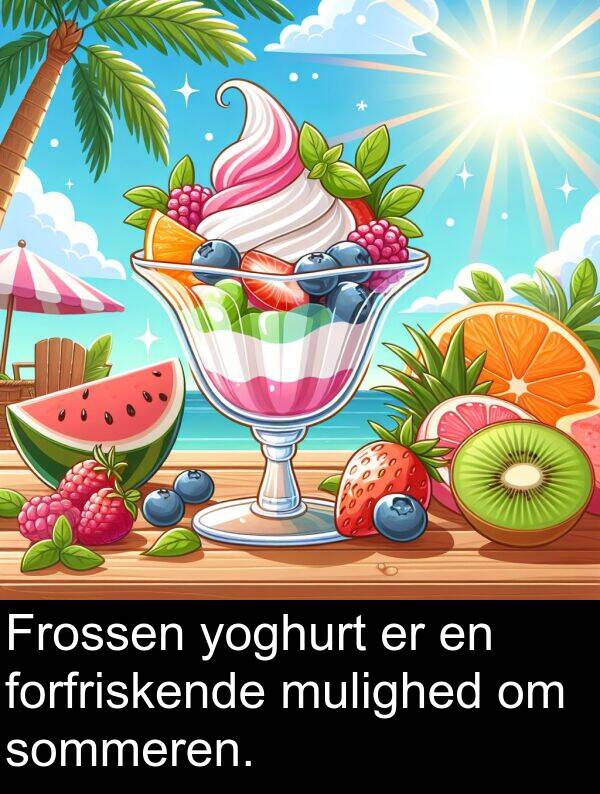 yoghurt: Frossen yoghurt er en forfriskende mulighed om sommeren.