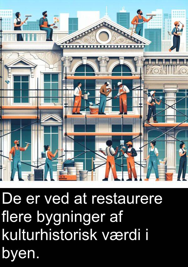 kulturhistorisk: De er ved at restaurere flere bygninger af kulturhistorisk værdi i byen.