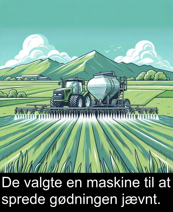 valgte: De valgte en maskine til at sprede gødningen jævnt.