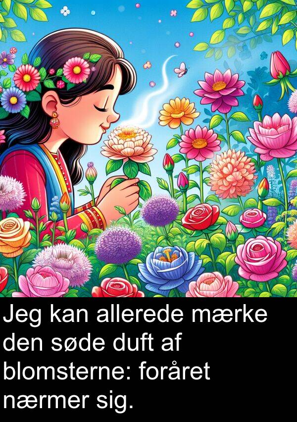 mærke: Jeg kan allerede mærke den søde duft af blomsterne: foråret nærmer sig.