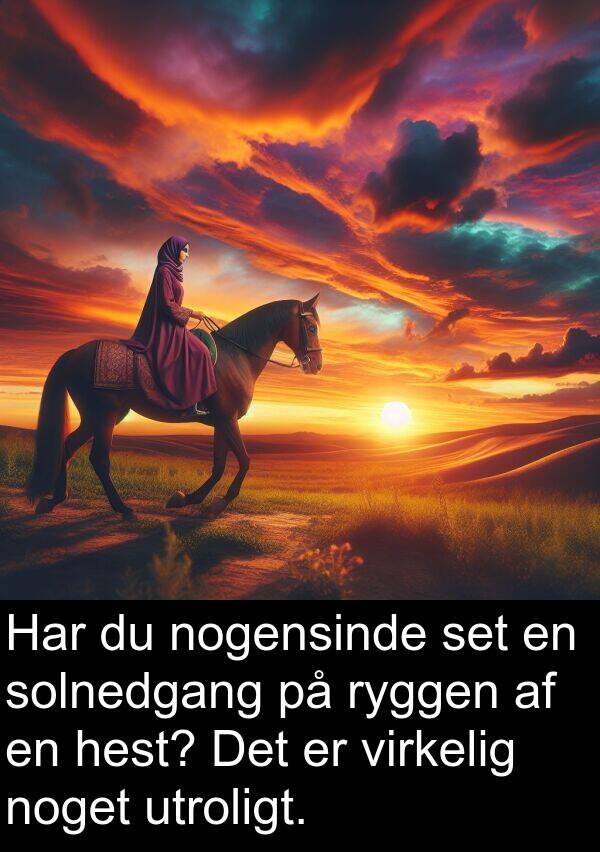 virkelig: Har du nogensinde set en solnedgang på ryggen af en hest? Det er virkelig noget utroligt.