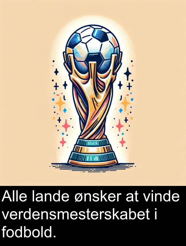 ønsker: Alle lande ønsker at vinde verdensmesterskabet i fodbold.