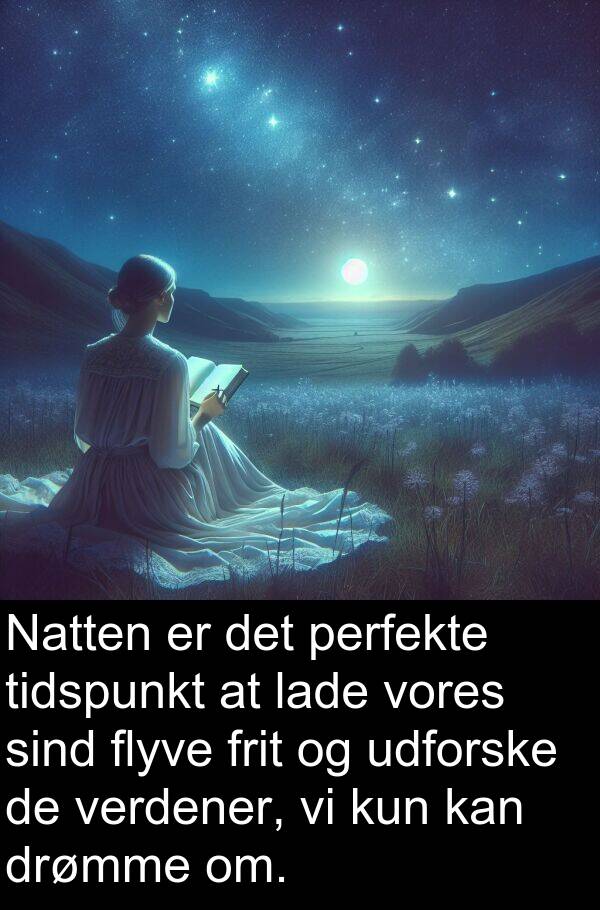 kun: Natten er det perfekte tidspunkt at lade vores sind flyve frit og udforske de verdener, vi kun kan drømme om.
