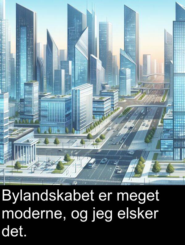 jeg: Bylandskabet er meget moderne, og jeg elsker det.