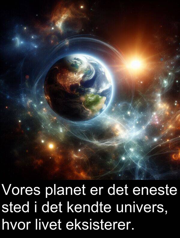 kendte: Vores planet er det eneste sted i det kendte univers, hvor livet eksisterer.