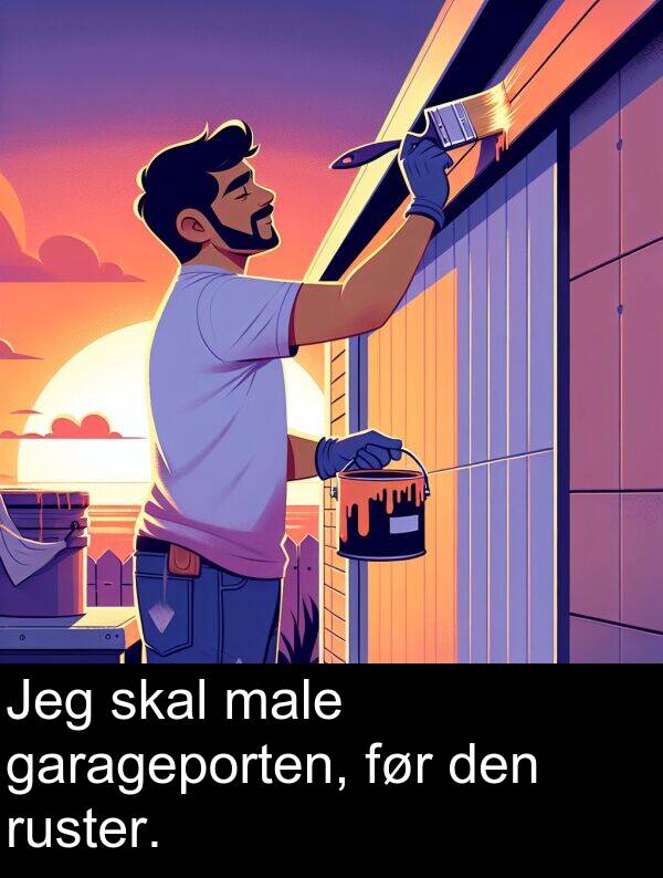garageporten: Jeg skal male garageporten, før den ruster.