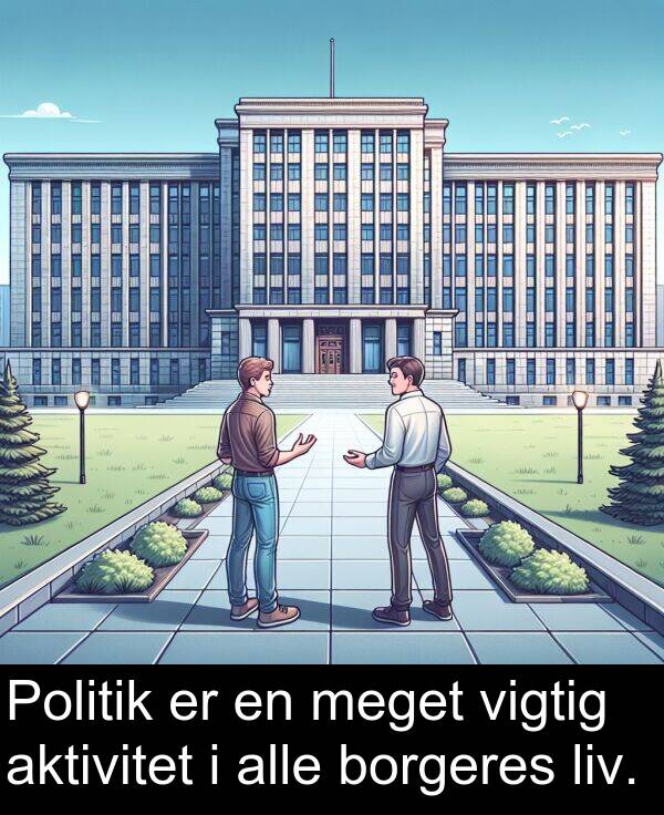 borgeres: Politik er en meget vigtig aktivitet i alle borgeres liv.