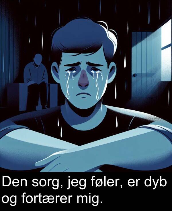 jeg: Den sorg, jeg føler, er dyb og fortærer mig.