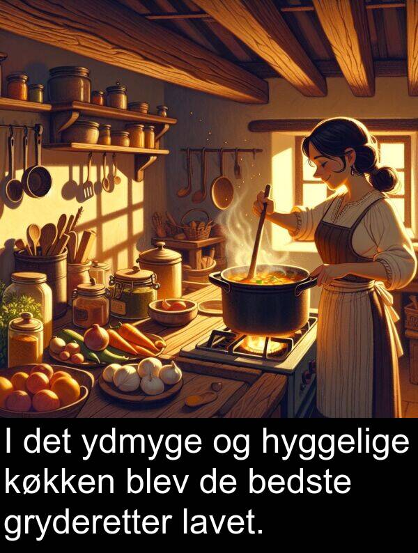 køkken: I det ydmyge og hyggelige køkken blev de bedste gryderetter lavet.