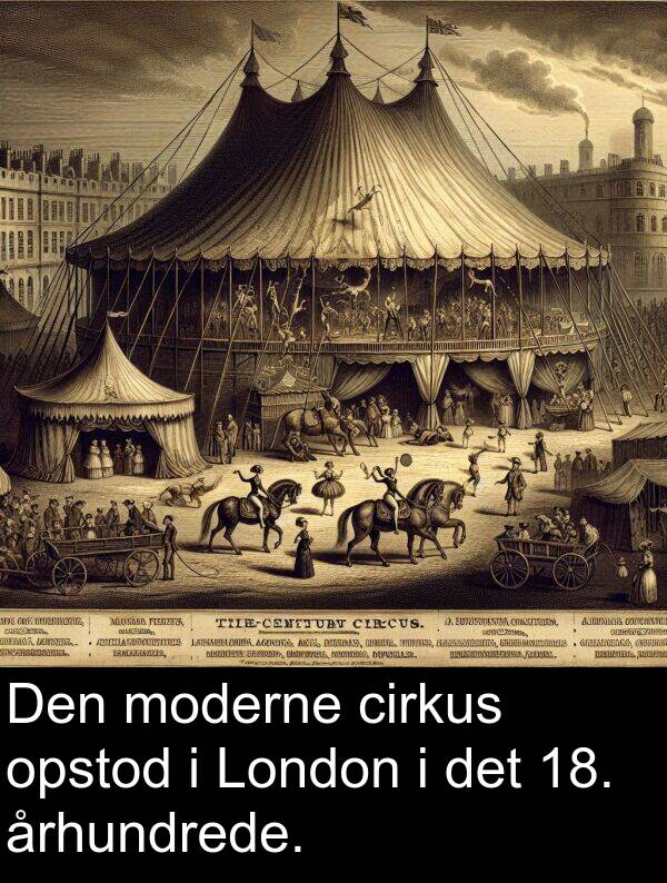 århundrede: Den moderne cirkus opstod i London i det 18. århundrede.