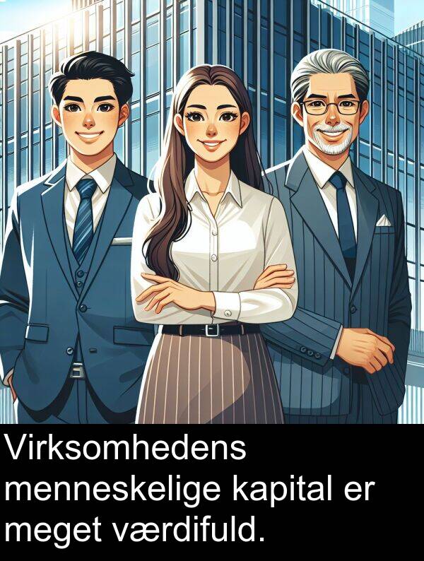 værdifuld: Virksomhedens menneskelige kapital er meget værdifuld.