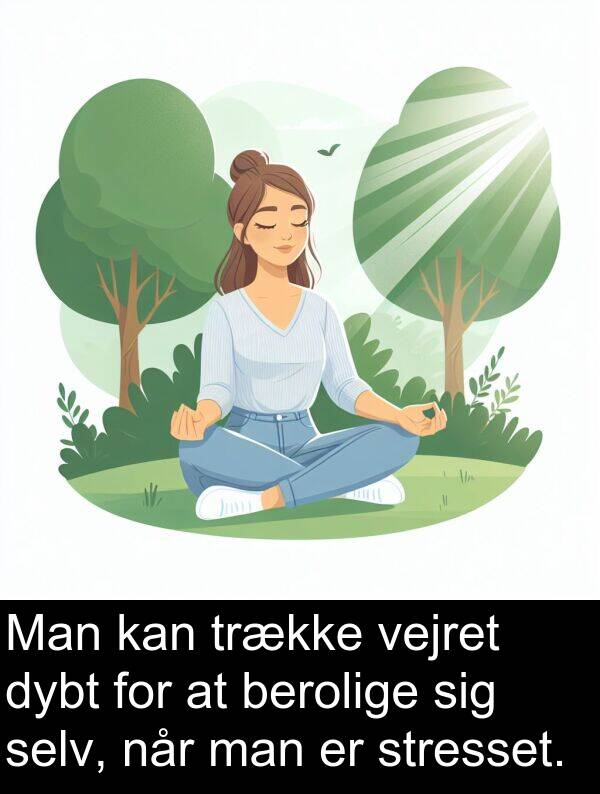 vejret: Man kan trække vejret dybt for at berolige sig selv, når man er stresset.