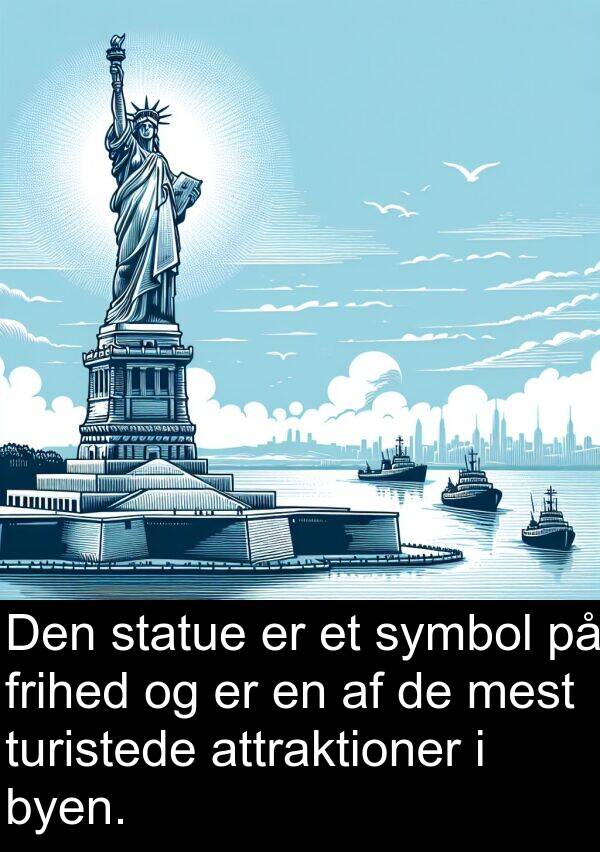 mest: Den statue er et symbol på frihed og er en af de mest turistede attraktioner i byen.