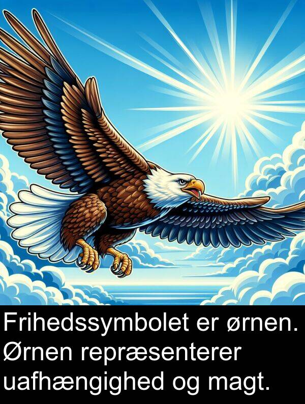 ørnen: Frihedssymbolet er ørnen. Ørnen repræsenterer uafhængighed og magt.