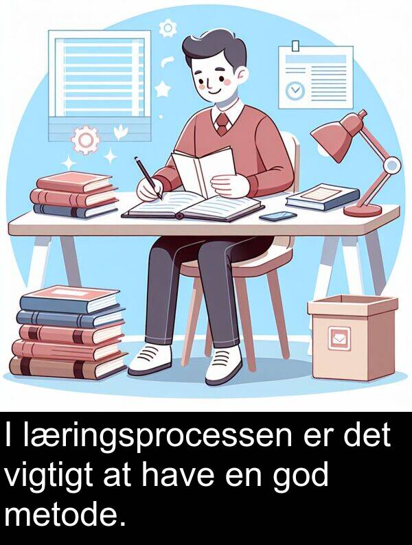 vigtigt: I læringsprocessen er det vigtigt at have en god metode.
