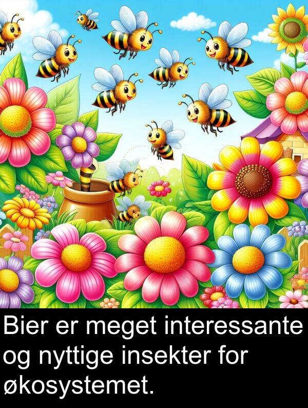 økosystemet: Bier er meget interessante og nyttige insekter for økosystemet.