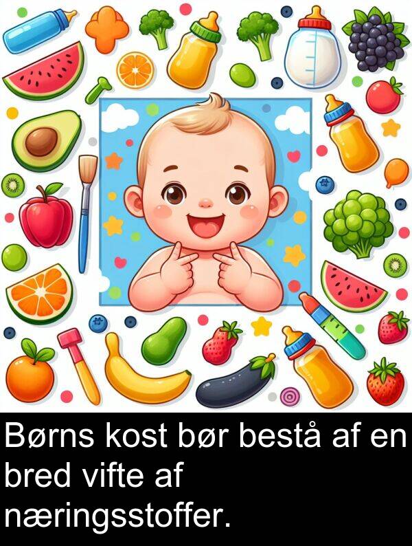 kost: Børns kost bør bestå af en bred vifte af næringsstoffer.