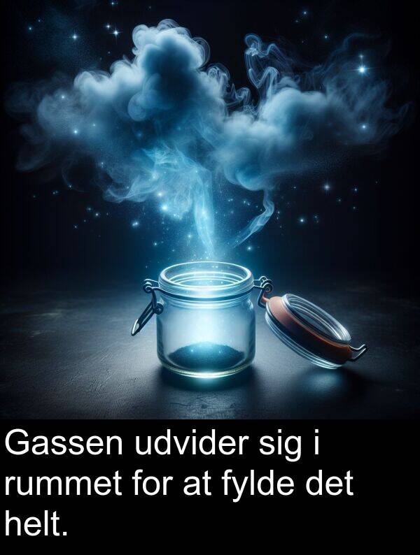 helt: Gassen udvider sig i rummet for at fylde det helt.