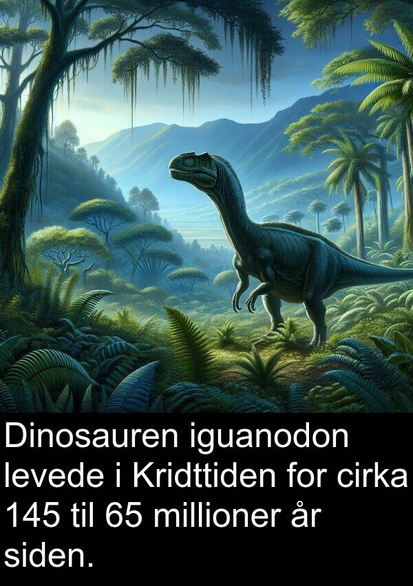 millioner: Dinosauren iguanodon levede i Kridttiden for cirka 145 til 65 millioner år siden.
