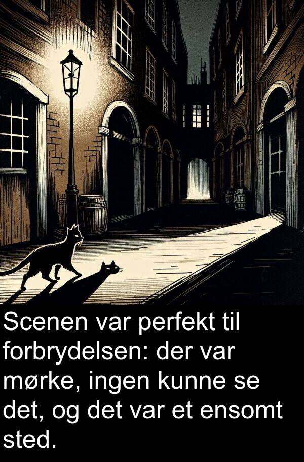 mørke: Scenen var perfekt til forbrydelsen: der var mørke, ingen kunne se det, og det var et ensomt sted.