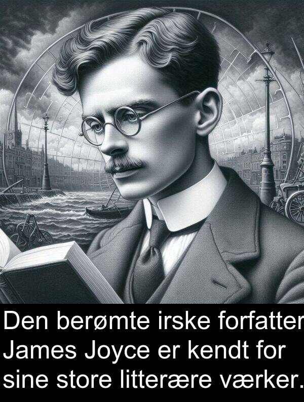 kendt: Den berømte irske forfatter James Joyce er kendt for sine store litterære værker.