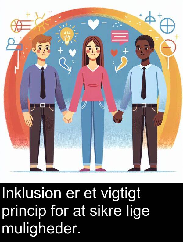 vigtigt: Inklusion er et vigtigt princip for at sikre lige muligheder.